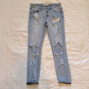 Unpublished light wash distressed jeans size 25